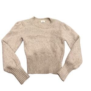 Wilfred Aritzia Cropped Cinch Beige Sweater Size XXS